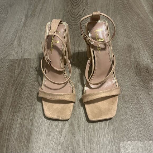 Women's Lulu's Nude Ankle Strap Heels - Picture 2 of 8